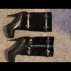 Leather heel boots